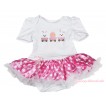 Easter White Baby Bodysuit Hot Pink White Dots Pettiskirt & Bunny Rabbit Egg Print JS4423